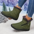 thumbnail image 4 of Rokment Women's Winter Snow Boots Cold Weather Thermal Plush Lined Lightweight Non Slip Zip up Wedge Low Heel Mid Calf Short Booties for Elderly Women Work Walking AG Size 6, 4 of 7
