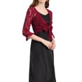thumbnail image 4 of Allegra K Women's Bolero Cardigan Ruffle 3/4 Sleeve Tie Front Lace Shrug Top, 4 of 5