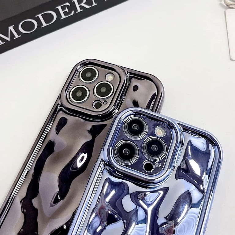 Compatible with iPhone Case,Electro Plated Water Ripple Curly Wave