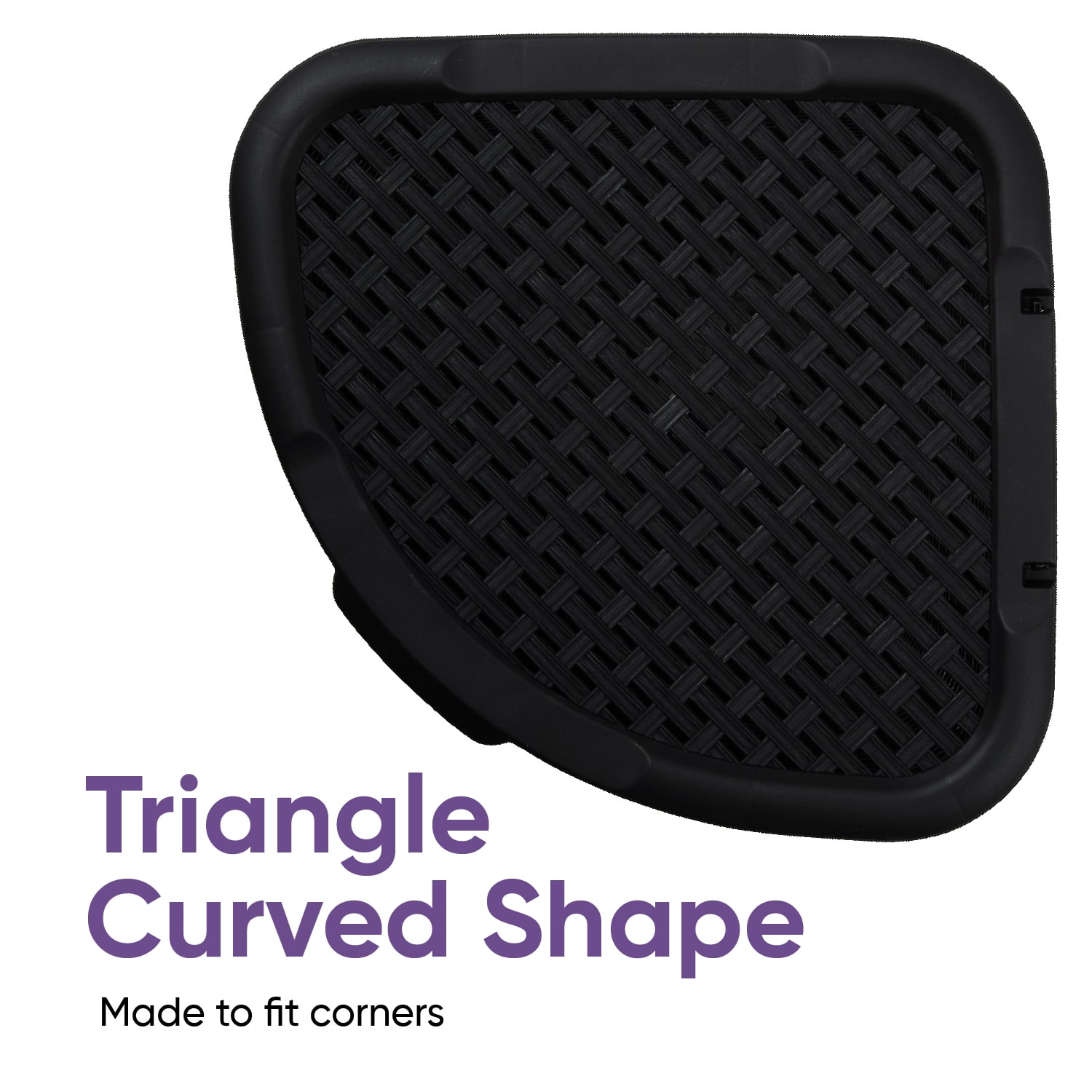 Corner Laundry Hamper Basket with Lid, 50 Liter - Black