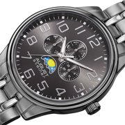 Men's Quartz Multi-function Alloy Black Bracelet Watch