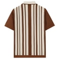 thumbnail image 5 of Bxsruta Men's Striped Knit Polo Shirt Short Sleeve Button Down Casual Breathable Mesh Top, 5 of 6