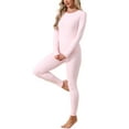 thumbnail image 4 of INSPIRE CHIC Womens Thermal Underwear Sets Long Sleeve Shirt with Leggings Cold Winter Base Layer Pajamas Set L Pink, 4 of 6