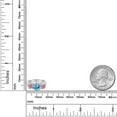 thumbnail image 4 of Gem Stone King 925 Sterling Silver Swiss Blue Topaz and Pink Lab Grown Diamond Engagement Ring for Women | 2.65 Cttw | Round 7MM | Gemstone November Birthstone | Size 9, 4 of 4