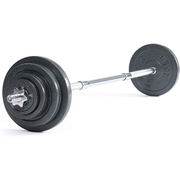 TELK Adjustable Weights (133 LBS with 60" Barbell) with Cast Iron, Gloss Finish and Secure