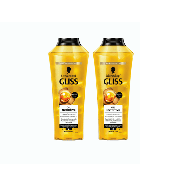 Schwarzkopf Gliss Oil Nutritive Nourishing Shampoo 400ml 2 Pack