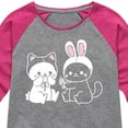 thumbnail image 3 of Instant Message - Kawaii - Bunny's Cat & Cat's Bunny Costumes - Toddler & Youth Girls Raglan Graphic T-Shirt, 3 of 6