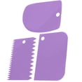 thumbnail image 1 of 3pcs/set Scraper Plastic Cream Spatula DIY Cake Decorating Tool Home Bakery Baking Supplies, Purple, 1 of 6