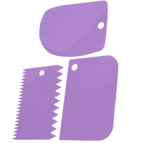 3pcs/set Scraper Plastic Cream Spatula DIY Cake Decorating plastic cream scraper baking Tool Home Bakery Baking Supplies, Purple