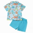 thumbnail image 6 of Toddler Baby Boy Easter Outfit Cartoon Print Bow Tie Shirt Top and Pocket Shorts Set Little Boys Easter Clothes, 6 of 6
