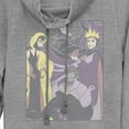 thumbnail image 2 of Junior's Disney Distressed Villains Poster Cowl Neck Sweatshirt Gray Heather Medium, 2 of 4