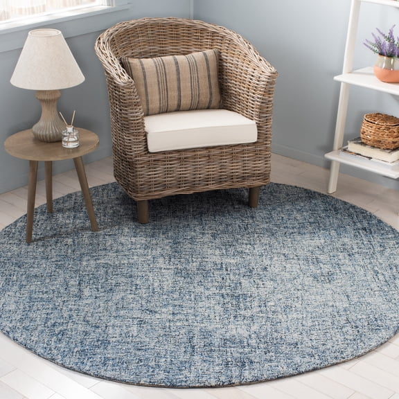 SAFAVIEH Abstract Carina Solid Area Rug, Blue/Ivory, 6' x 6' Round