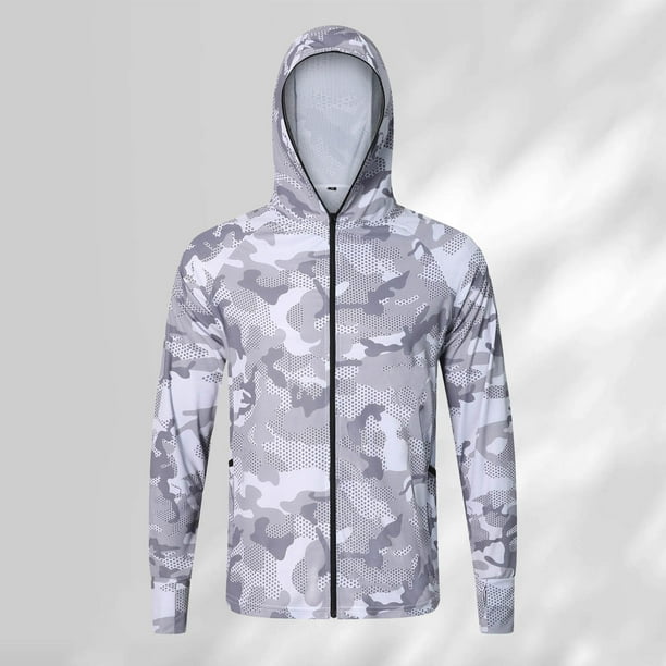 WILLBEST Sudadera Ligera con Cremallera para Hombre, Sudadera con Capucha Transpirable para El Sol, Informal, para Exteriores, Senderismo, Corte Entallado, para Primavera y Verano XXGrande