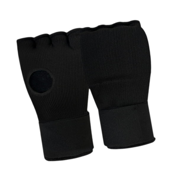 Vendas de gel para boxeo, guantes interiores de boxeo para niños, equipo de vendaje rápido, muñeca elástica Negro