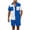 Blue., variant on HBGVBA Men Color Blocked Casual Beach Breathable Elastic Waist Shorts Button Lapel 2 Pocket Short Sleeve Shirt 2 Piece Beach Set
