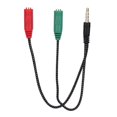 thumbnail image 2 of FLAMEEN 1 In 2 Audio Adapter, 3.5mm Audio Adapter Male To Female 2 Earphone Cables High Electrical Conductivity For Computer, 2 of 8