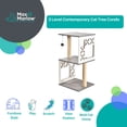 thumbnail image 2 of Max & Marlow 4070101 Unisex 3 Level Contemporary Cat Tree Condo with 2 Sisal-Covered Scratching Posts & Integrated Hanging Cat Toys, Gray - Medium, 2 of 4