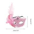 thumbnail image 2 of Unique Bargains 1 Pc Ostrich Feather Half Face Party Mask for Masquerade Party Pink, 2 of 5