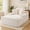White, variant on Papajet 67" Chaise Lounge Sofa, Faux Fur Sleeper Chaise with Armrests and Throw Pillows, No-Assembly Couch for Living Room, Apartment, Beige