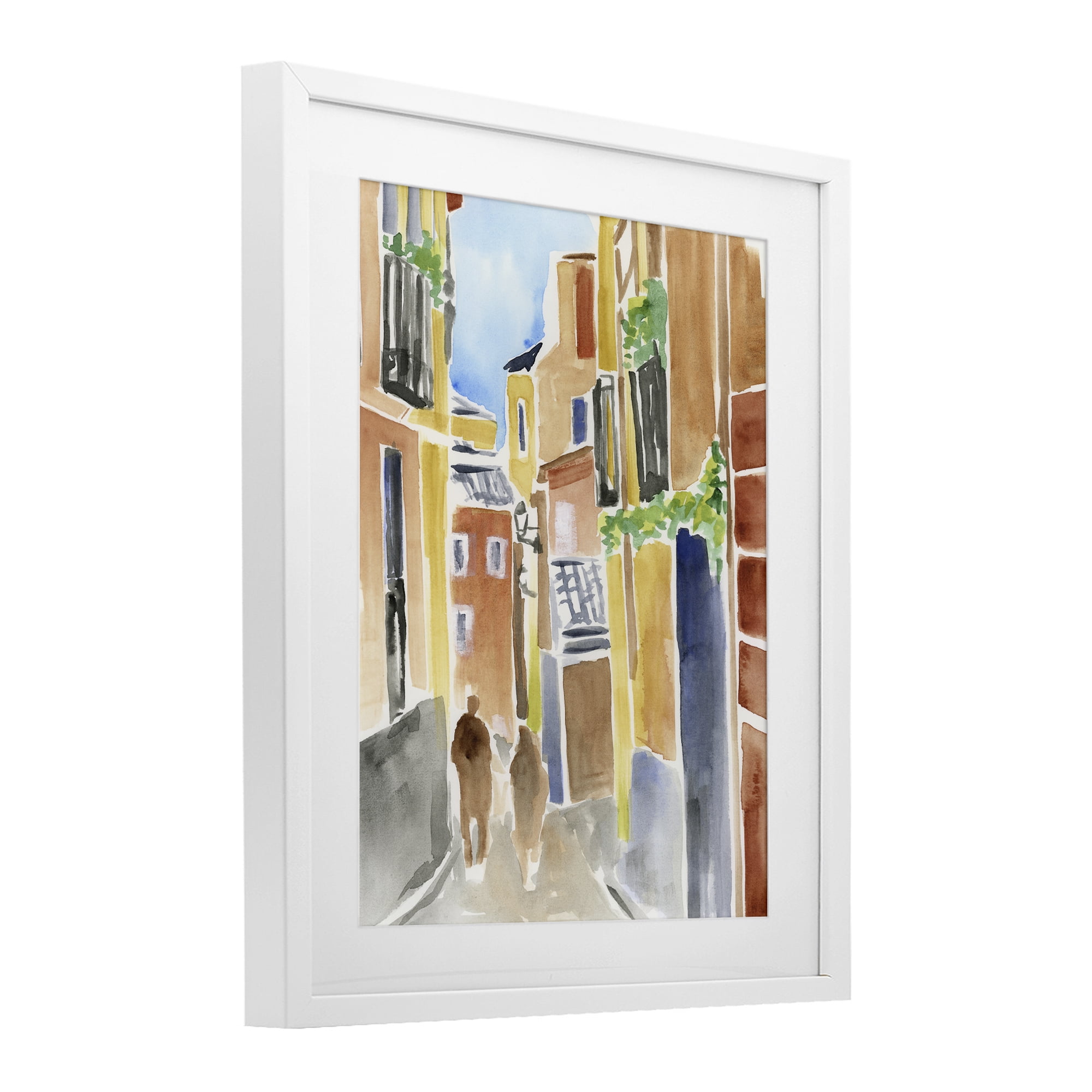 Stupell Industries Calles de Madrid Architecture White Framed Print Under Glass, design by June Erica Vess