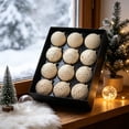 thumbnail image 4 of 12 Pack Vintage Christmas Ornaments, 8Cm Embossed Gold Shatterproof Baubles, Antique Style Hanging Tree Decor Balls for Xmas Holiday Display, Beige, 4 of 6