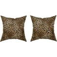 thumbnail image 2 of Brown Leopard Throw Pillow Cover - 2 Pcs Cheetah Pillow Case 18x18 inch Cotton Soft Animal Print Pillows Covers Decorative Cushion Cover for Home Couch Bed Sofa Double Side Printed, 2 of 6