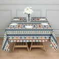 thumbnail image 3 of Blue and Orange Geometric Boho Pattern Square Tablecloth,Waterproof Square Table Cover,Wipeable Spillproof Washable Table Cover for Home Kitchen Party Decor 52"x52"(132x132cm), 3 of 6