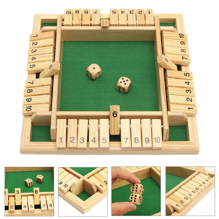 Hey Play 80-HCH-SHUT2 Shut The Box Game-Classic 9 Number Wooden Set with  Dice Included-Old Fashioned