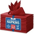 thumbnail image 1 of Canadian Linen Serviettes de Table Rouges, 18"x18 Pouces, Lot de 12 Serviettes de Table en Polyester Réutilisables et Lavables pour Banquets, Dîners de Mariage, Fêtes de Villégiature, 1 of 10