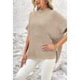 thumbnail image 4 of Pink Queen 2025 Oversized Mock Neck Short Sleeve Knit Sweater Pullover-Soft Comfortable for Women S-XL, 4 of 7