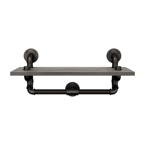 Furniture of America Gren Industrial Metal Floating Shelf in Gray and Black