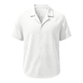 thumbnail image 5 of MaFYtyTPR Short Sleeved Shirts for Men Casual Solid Color Button V-Neck Breathable Blouse Men's Summer T-shirts A-White XXXL, 5 of 6