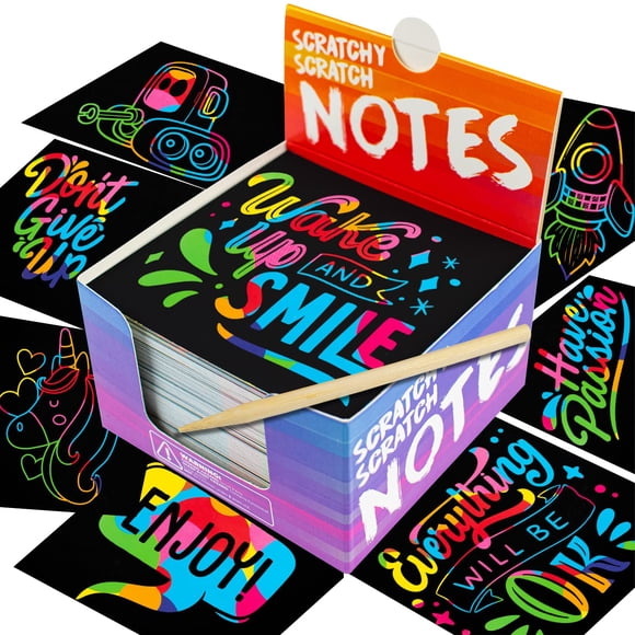 Art Set Purple Lady Bug 150 Rainbow Scratch Notes para niños