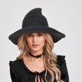 thumbnail image 2 of Sombrero de bruja Edoneery de ala ancha para Halloween, plegable, para mujer, 2 of 6