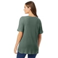 thumbnail image 3 of Woman Within Plus Size Waffle Thermal Satin Trim Tee, 3 of 6