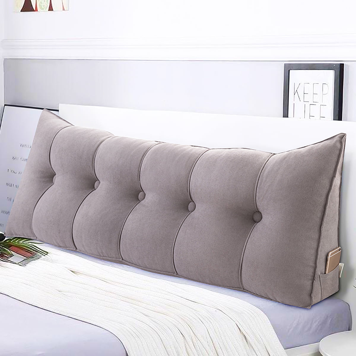 Back Bolster Triangular Wedge Reading Pillow Soft Headboard For Daybed Cushion 