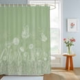 thumbnail image 4 of Shower Curtain Spring Plant White Line Art Shower Curtains for Bathroom Decor, Waterproof Polyester Shower Curtain Set with Hooks, Standard Size 72" x 72" Flower Butterfly Green, 4 of 9