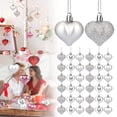 thumbnail image 2 of 36Pcs Heart Ornaments – Multi-Finish Heart Baubles Hanging Decorations for Christmas Tree, Valentine’s Day & Party Décor, White, Hanging Ornaments, 2 of 9