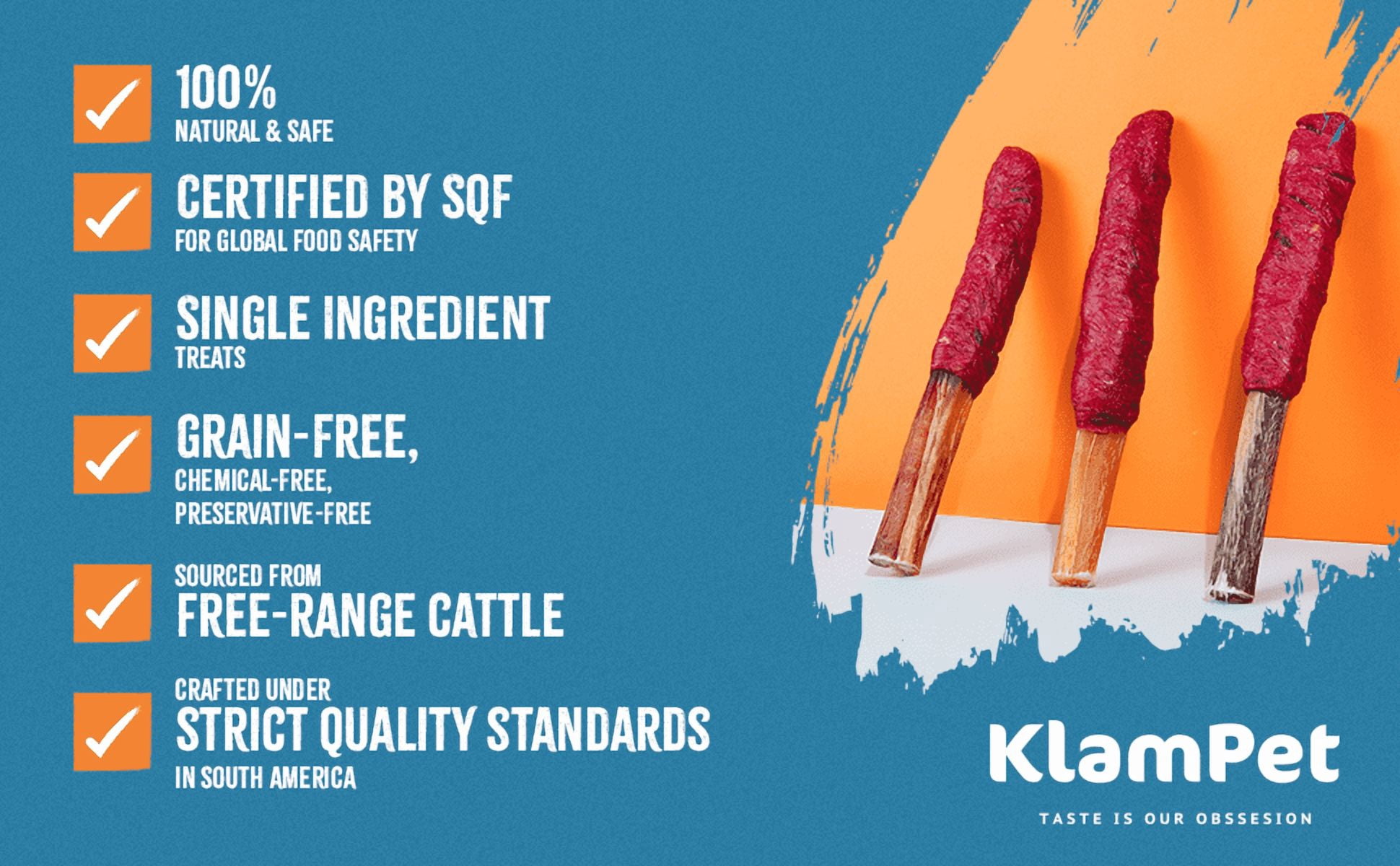 Klampet Naturals 6-Inch Bully Sticks for Dogs [15-Pack] – 100% Grass-Fed, Free-Range Beef Chews – Premium Single-Ingredient & Low-Odor – Long-Lasting Rawhide Alternative for Dental Health