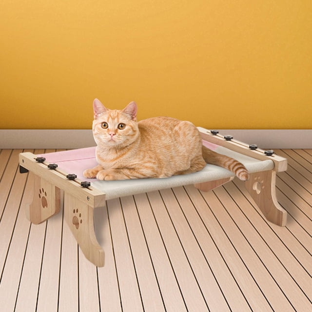 Percha para ventana de gato de doble propósito, estante para hamaca, ajustable, resistente, duradera, cama para gato, lavable para gatos de interior, gris rosa Salvador Percha de ventana de gato