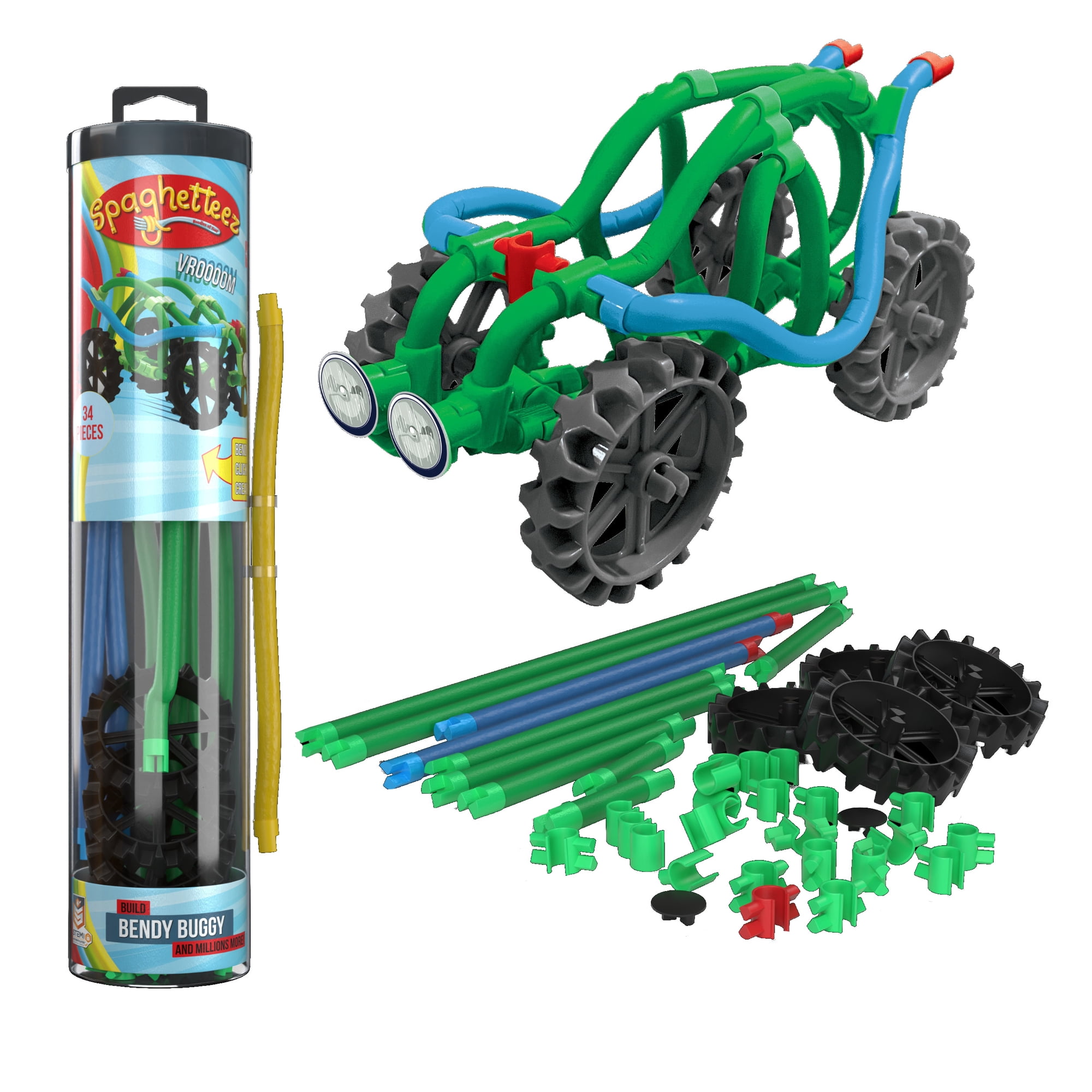 Spaghetteez Bendy Buggy – Stretchable and Connectable Vehicle Building Set – Innovative and Engaging Toy for Kids – Encourages STEM Skills, Imaginative Play, and Hand-Eye Coordination- Ideal for Age 4