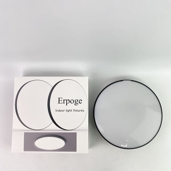Erpoge Indoor light fixtures,Flush Mount Ceiling Light - 30W, 12" Round Flat LED Fixture, 5000K Daylight White, 3000LM - Modern Panel Lamp for Bathroom, Kitchen, Bedroom, Hallway