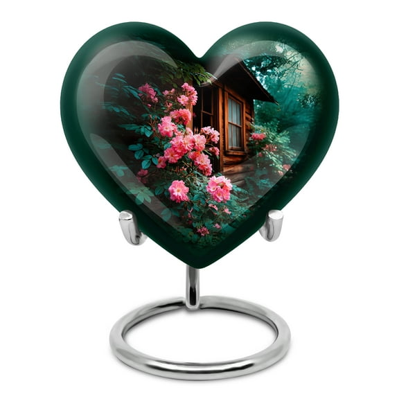 SABURIAL Rose Urn - Mini Funeral Urn For Female Ashes - Memorial Urns - Keepsake Cremation Urns Men & Women - 3 Inch