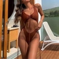 thumbnail image 2 of Traje de baño de bikini de una pieza con camiseta sin mangas hueca sólida a la moda de verano para mujer Fridja  nalpqowj52309, 2 of 9
