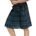 thumbnail image 3 of SWSMCLT Men's Kilt Pleated Vintage Basic Fashion Kilt Utility Scottish Dance Halloween Casual Fall Elastic Waist Blue Large, 3 of 4
