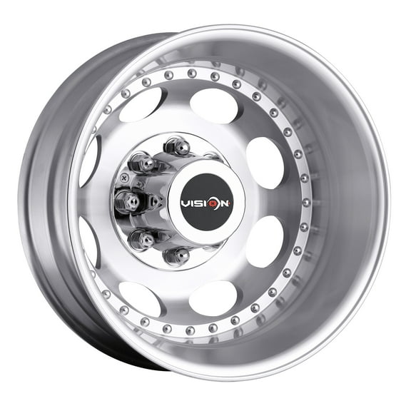 19.5x6.75 Vision 181 Hauler Dually Rear Machined Wheel 8x6.5 (-143mm)