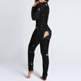 thumbnail image 2 of Pijama con botones para mujer, Pelele con solapa abotonada funcional, estampado negro Harajuku, ropa de dormir para adultos, 2 of 4