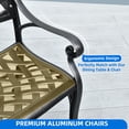 thumbnail image 4 of Dextrus 39.4" Patio Garden Bench, Anti- Rust Cast Iron Cast Aluminum Frame for Outdoor Garden, Balcony, Backyard, Entryway, Hammered Bronze, 4 of 8