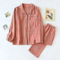 thumbnail image 1 of Pyjama en Gaze à Double Couche pour Femmes Printemps Été Automne Pantalon Fin à Manches Longues, 1 of 5