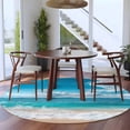 thumbnail image 4 of Round Area Rug 8ft,Summer Watercolor Ocean Beach Washable Carpet Non-Slip Runner Accent Rugs Indoor Floor Mat for Bedroom Living Room Decor,Seaside Blue Sky Waves, 4 of 9